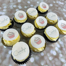 Load image into Gallery viewer, Fully Branded Double Logo Cupcakes (Vegan)