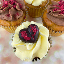 Load image into Gallery viewer, Free-From: Chocolate Raspberry Hearts Cupcakes