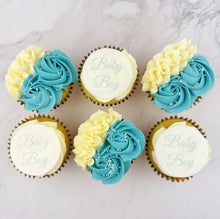 Load image into Gallery viewer, Baby Boy - Baby Shower Cupcakes (Personalised)