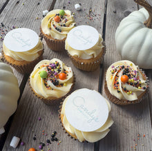 Load image into Gallery viewer, Halloween Half Branded Logo Cupcakes