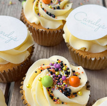Load image into Gallery viewer, Halloween Half Branded Logo Cupcakes