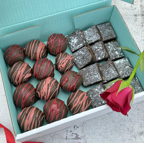 Valentine's Chocolate Truffles, Ferrero Rocher & Brownies Treat Box