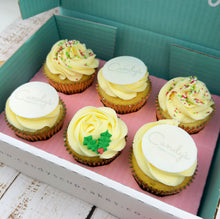 Load image into Gallery viewer, Christmas Half Branded Logo Cupcakes