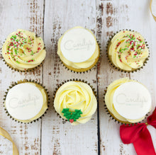 Load image into Gallery viewer, Christmas Half Branded Logo Cupcakes