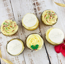 Load image into Gallery viewer, Christmas Half Branded Logo Cupcakes