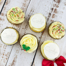 Load image into Gallery viewer, Christmas Half Branded Logo Cupcakes