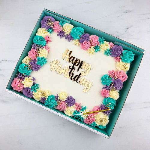 Fancy Buttercream Swirls Birthday Cake