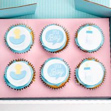 Load image into Gallery viewer, Vegan Baby Boy - Baby Shower Cupcakes