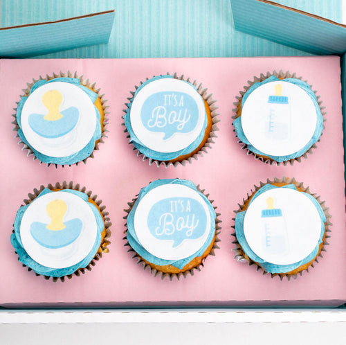 Vegan Baby Boy - Baby Shower Cupcakes