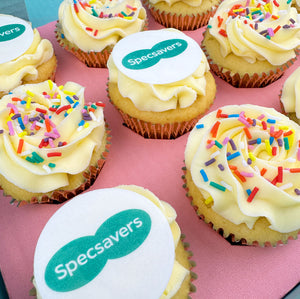 Half Branded Logo Cupcakes