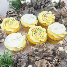Load image into Gallery viewer, Christmas Half Branded Logo Cupcakes