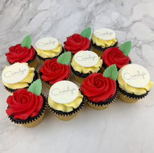 Load image into Gallery viewer, Valentine's Half Branded Logo Cupcakes