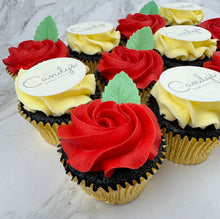 Load image into Gallery viewer, Valentine's Half Branded Logo Cupcakes