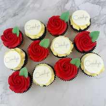 Load image into Gallery viewer, Valentine's Half Branded Logo Cupcakes