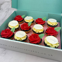 Load image into Gallery viewer, Valentine's Half Branded Logo Cupcakes