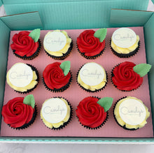 Load image into Gallery viewer, Valentine's Half Branded Logo Cupcakes