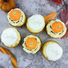 Load image into Gallery viewer, Halloween Half Branded Logo Cupcakes