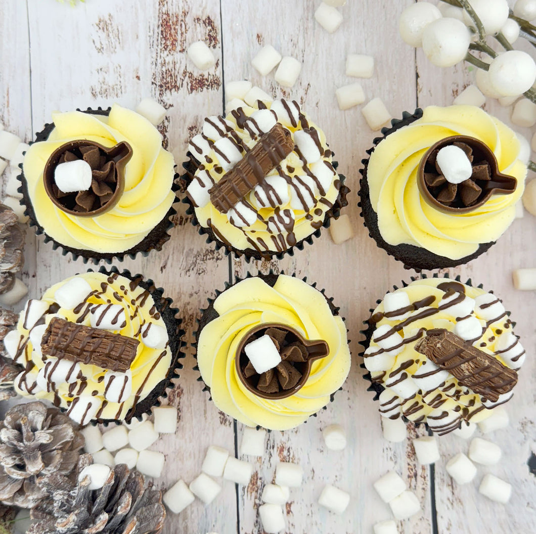 Ho Ho Cocoa Cupcakes