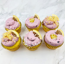 Load image into Gallery viewer, Lemon &amp; Blueberry Cupcakes (Flavour of the Month)