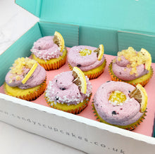 Load image into Gallery viewer, Lemon &amp; Blueberry Cupcakes (Flavour of the Month)
