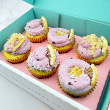 Load image into Gallery viewer, Lemon &amp; Blueberry Cupcakes (Flavour of the Month)