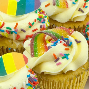 Rainbow Kisses Pride Cupcakes
