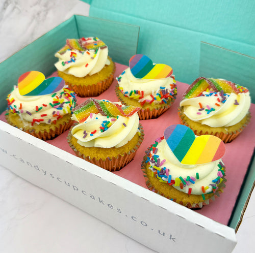 Rainbow Kisses Pride Cupcakes