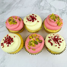 Load image into Gallery viewer, Raspberry &amp; Pistachio Cupcakes (Flavour of the Month)