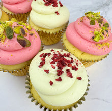 Load image into Gallery viewer, Raspberry &amp; Pistachio Cupcakes (Flavour of the Month)