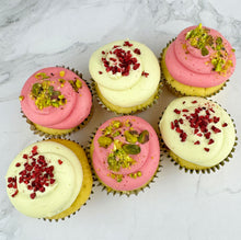 Load image into Gallery viewer, Raspberry &amp; Pistachio Cupcakes (Flavour of the Month)