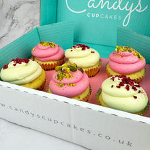 Load image into Gallery viewer, Raspberry &amp; Pistachio Cupcakes (Flavour of the Month)