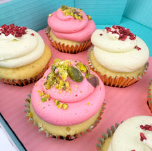 Load image into Gallery viewer, Raspberry &amp; Pistachio Cupcakes (Flavour of the Month)