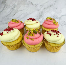 Load image into Gallery viewer, Raspberry &amp; Pistachio Cupcakes (Flavour of the Month)
