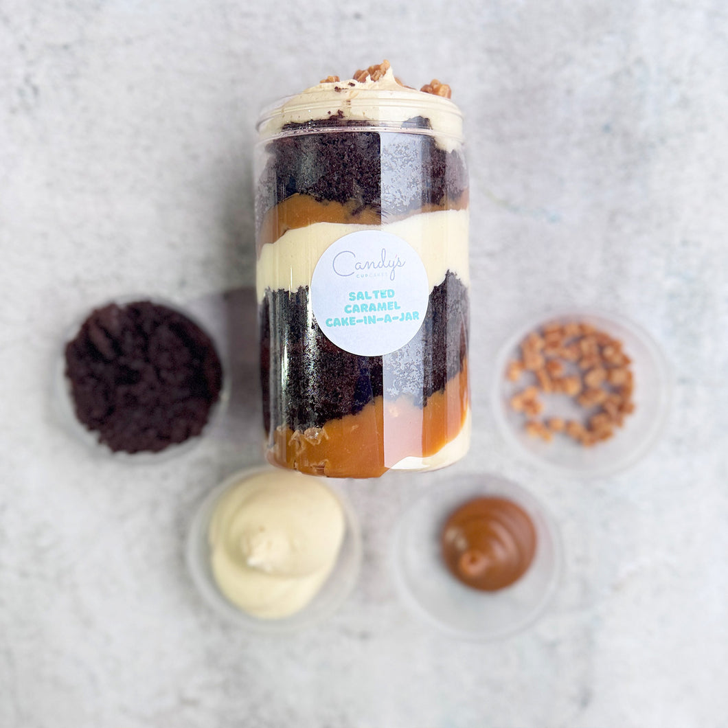 Salted Caramel Cake-in-a-Jar