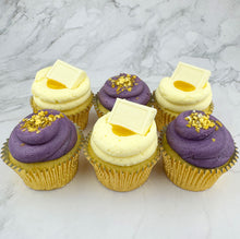 Load image into Gallery viewer, White Chocolate &amp; Passion Fruit Cupcakes (Flavour of the Month)