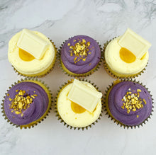 Load image into Gallery viewer, White Chocolate &amp; Passion Fruit Cupcakes (Flavour of the Month)