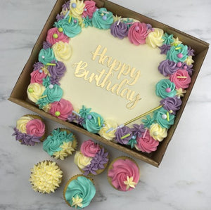 Fancy Buttercream Swirls Birthday Cake