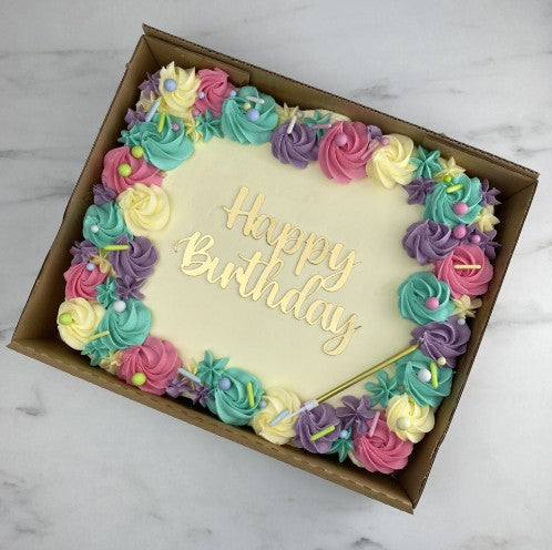 Fancy Buttercream Swirls Birthday Cake