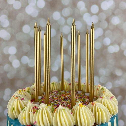 12 Long Gold Candles