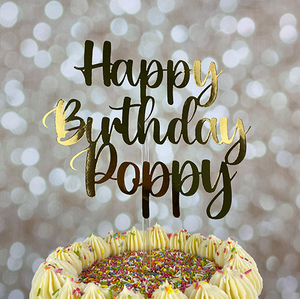 Happy Birthday Name Cake Topper (Personalised)