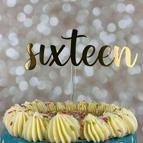 Sixteen Cake Topper