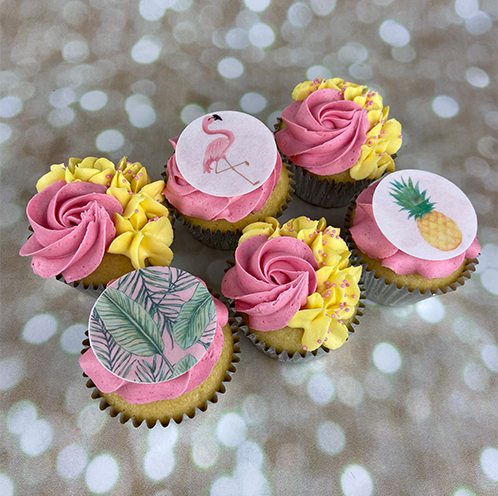 Tropical Flamingo Cupcakes